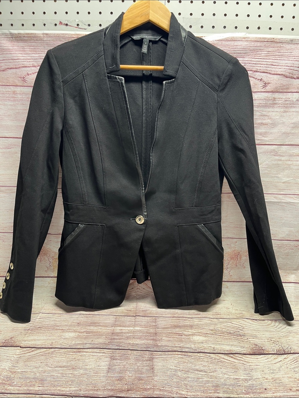 White House Black Market Black Single-Button Tailored Blazer